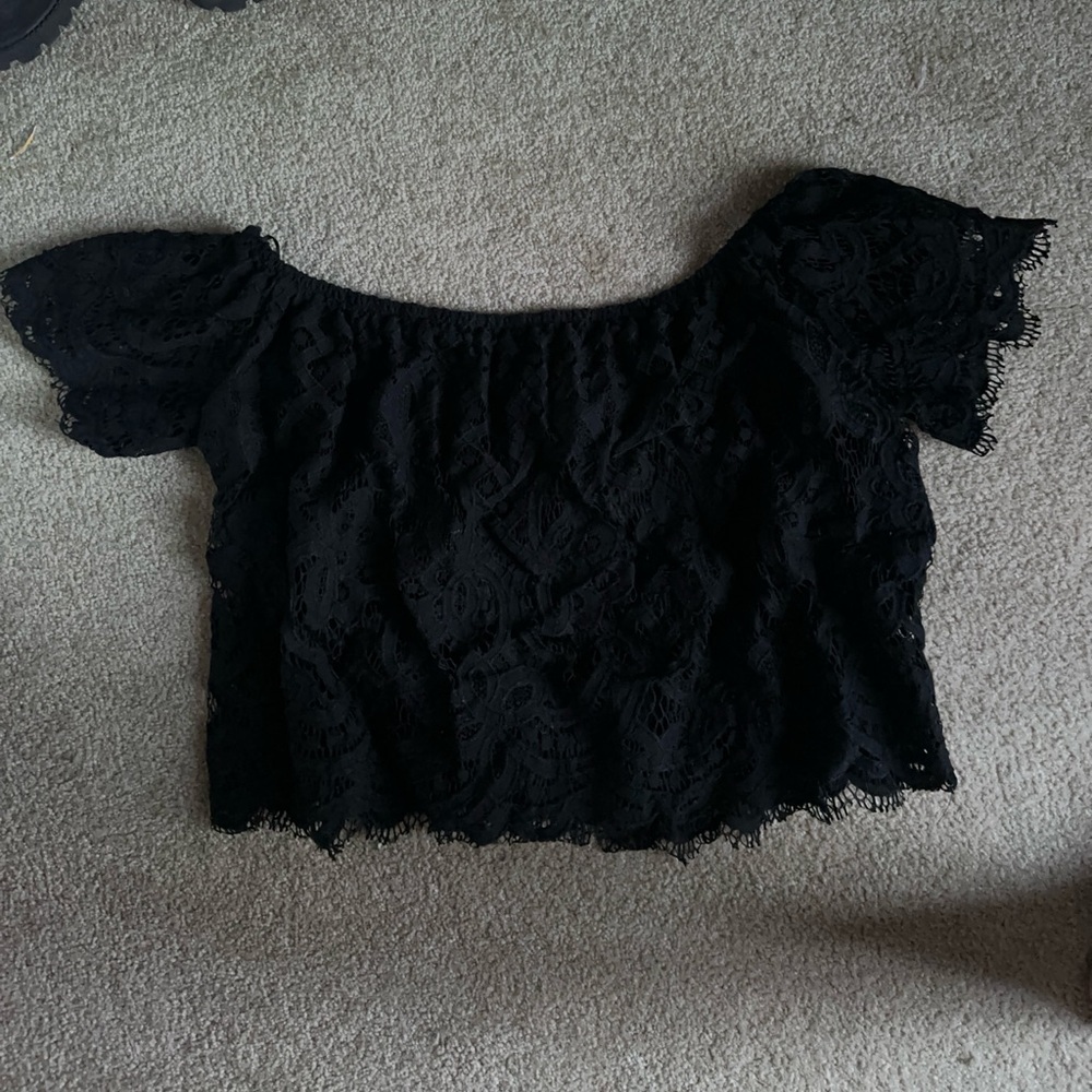 Express Black Lace Blouse